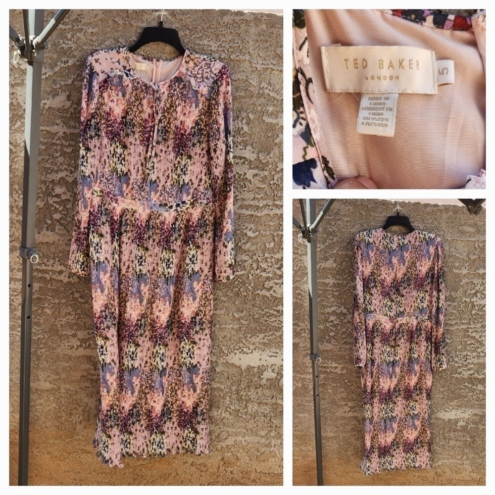 Ted BakerFollow Brand‎ Flosii Printed Pleated Dress - Picture 3 of 3